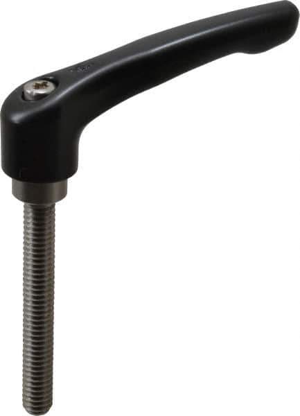 KIPP - 5/16-18, 0.73" Hub Diam, Zinc Die Cast (Stainless Steel Components) Threaded Stud Adjustable Clamping Lever - 2.36" Stud Length, 2.93" OAL, 1.67" High - USA Tool & Supply