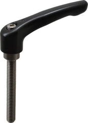 KIPP - 5/16-18, 0.73" Hub Diam, Zinc Die Cast (Stainless Steel Components) Threaded Stud Adjustable Clamping Lever - 2.36" Stud Length, 2.93" OAL, 1.67" High - USA Tool & Supply