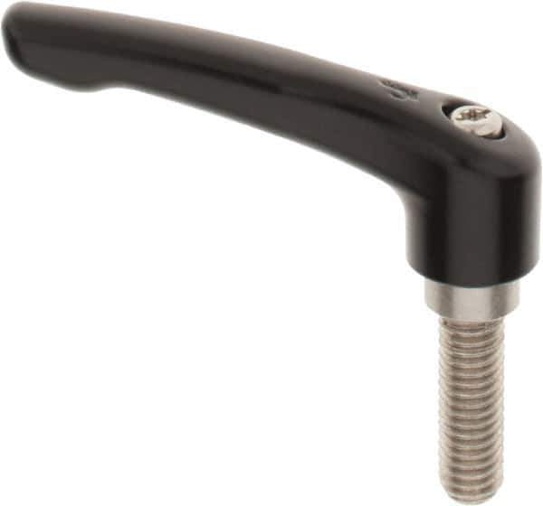 KIPP - 3/8-16, 0.73" Hub Diam, Zinc Die Cast (Stainless Steel Components) Threaded Stud Adjustable Clamping Lever - 1.18" Stud Length, 2.93" OAL, 1.67" High - USA Tool & Supply