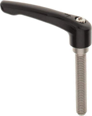 KIPP - 3/8-16, 0.73" Hub Diam, Zinc Die Cast (Stainless Steel Components) Threaded Stud Adjustable Clamping Lever - 2.36" Stud Length, 2.93" OAL, 1.67" High - USA Tool & Supply