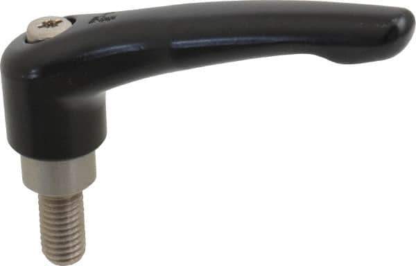 KIPP - M10 x 1.5, 21mm Hub Diam, Zinc Die Cast (Stainless Steel Components) Metric Threaded Stud Adjustable Clamping Lever - 20mm Stud Length, 91mm OAL, 54.5mm High - USA Tool & Supply