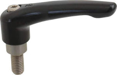 KIPP - M10 x 1.5, 21mm Hub Diam, Zinc Die Cast (Stainless Steel Components) Metric Threaded Stud Adjustable Clamping Lever - 20mm Stud Length, 91mm OAL, 54.5mm High - USA Tool & Supply