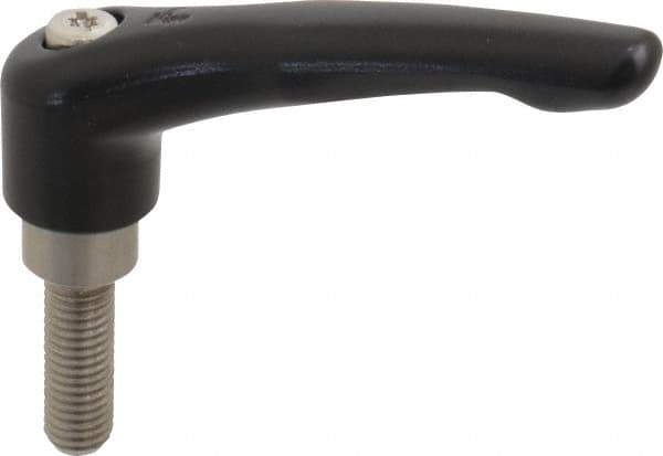 KIPP - M10 x 1.5, 21mm Hub Diam, Zinc Die Cast (Stainless Steel Components) Metric Threaded Stud Adjustable Clamping Lever - 30mm Stud Length, 91mm OAL, 54.5mm High - USA Tool & Supply
