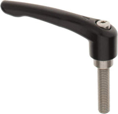 KIPP - M12 x 1.75, 27mm Hub Diam, Zinc Die Cast (Stainless Steel Components) Metric Threaded Stud Adjustable Clamping Lever - 50mm Stud Length, 109mm OAL, 63mm High - USA Tool & Supply