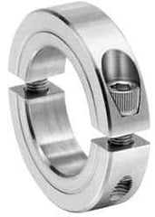 Climax Metal Products - 1-9/16" Bore, Aluminum, Two Piece Two Piece Split Shaft Collar - 2-3/8" Outside Diam, 9/16" Wide - USA Tool & Supply