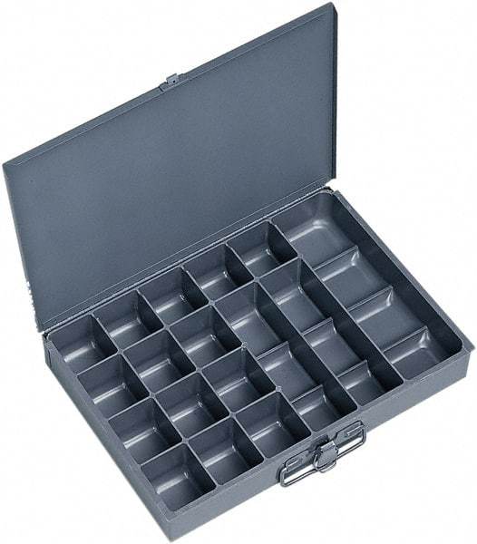 Durham - 13-3/8 Inches Wide x 2 Inches High x 9-1/4 Inches Deep Compartment Box - Steel , 17 Compartments - USA Tool & Supply
