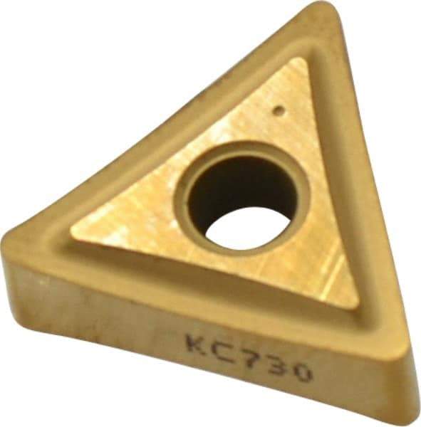 Kennametal - TNGP332 Grade KC730 Carbide Turning Insert - TiN Finish, 60° Triangle, 3/8" Inscr Circle, 3/16" Thick, 1/32" Corner Radius - USA Tool & Supply