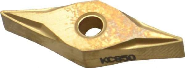 Kennametal - VNMP331 K Grade KC850 Carbide Turning Insert - TiC/TiCN/TiN Finish, 35° Diamond, 3/8" Inscr Circle, 3/16" Thick, 1/64" Corner Radius - USA Tool & Supply