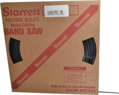 Starrett - 3/8" x 250' x 0.025" Carbon Steel Band Saw Blade Coil Stock - 10 TPI, Toothed Edge, Straight Form, Raker Set, Flexible Back, No Rake Angle, Constant Pitch, Contour Cutting - USA Tool & Supply