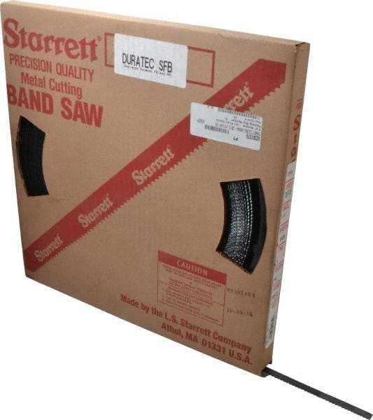 Starrett - 1/2" x 250' x 0.025" Carbon Steel Band Saw Blade Coil Stock - 6 TPI, Toothed Edge, Hook Form, Raker Set, Flexible Back, Positive Angle, Constant Pitch, Contour Cutting - USA Tool & Supply