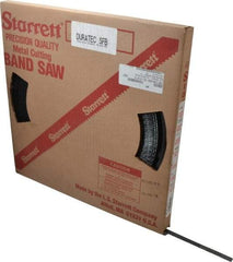 Starrett - 1/2" x 250' x 0.025" Carbon Steel Band Saw Blade Coil Stock - 6 TPI, Toothed Edge, Hook Form, Raker Set, Flexible Back, Positive Angle, Constant Pitch, Contour Cutting - USA Tool & Supply