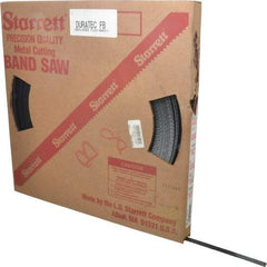 Starrett - 1/2" x 250' x 0.025" Carbon Steel Band Saw Blade Coil Stock - 10 TPI, Toothed Edge, Straight Form, Raker Set, Flexible Back, No Rake Angle, Constant Pitch, Contour Cutting - USA Tool & Supply