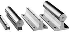 Thomson Industries - 6" Bolt, For 1/2" Diam Shaft, 24" Long, Aluminum Round Drilled Shaft Support Rail - 1-1/2" Base Width, 3/16" Base Thickness, 0.169" Mounting Hole Diam, 1" Btw Mount Hole Centers - USA Tool & Supply