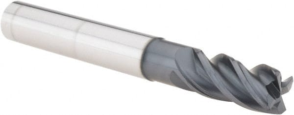 Iscar - 3/8" Diam 4 Flute Solid Carbide 0.015" Chamfer Width Corner Chamfer End Mill - USA Tool & Supply