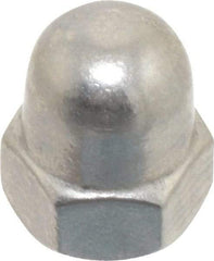 Value Collection - M5x0.8 Metric Coarse, 8mm Width Across Flats, Uncoated, Stainless Steel Acorn Nut - 10mm Overall Height, Austenitic A2, DIN 1587 - USA Tool & Supply