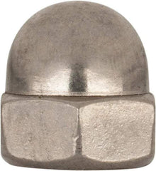 Value Collection - M10x1.5 Metric Coarse, 17mm Width Across Flats, Uncoated, Stainless Steel Acorn Nut - 18mm Overall Height, Austenitic A2, DIN 1587 - USA Tool & Supply