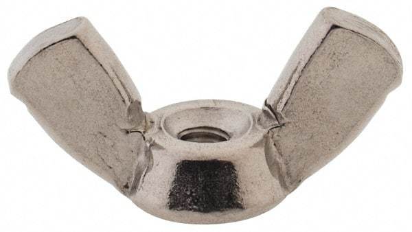 Value Collection - M3x0.50 Metric Coarse, Stainless Steel Standard Wing Nut - Grade 18-8, Austenitic Grade A2, 20mm Wing Span, 10mm Wing Span - USA Tool & Supply