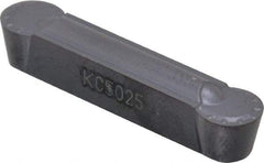 Kennametal - 250R GMN Grade KC5025, 6.35mm Cutting Width Carbide Grooving Insert - 5.2mm Max Depth of Cut, Neutral, 1/8" Corner Radius, TiAlN Finish - USA Tool & Supply