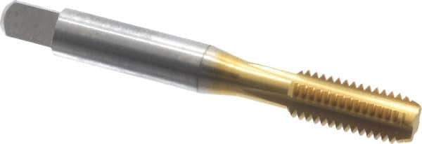 Balax - M8x1.25 Metric Coarse 4 Flute TiN Finish Cobalt Straight Flute Machine Tap - Bottoming, Right Hand Thread, 2-23/32" OAL, 0.93" Thread Length, D3 Limit, Oversize - Exact Industrial Supply