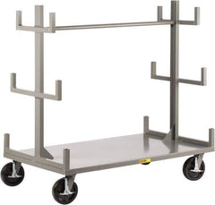 Little Giant - 3,600 Lb Capacity Steel Bar & Pipe Truck - Steel Deck, 36" OAW, 48" Platform Length, Phenolic Casters - USA Tool & Supply