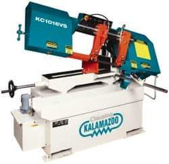 Clausing - 9 x 14-1/2" Max Capacity, Manual Variable Speed Pulley Horizontal Bandsaw - 50 to 295 SFPM Blade Speed, 110/220 Volts, 45°, 1.5 hp, 1 Phase - USA Tool & Supply