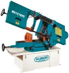 Clausing - 10 x 16" Max Capacity, Semi-Automatic Variable Speed Pulley Horizontal Bandsaw - 80 to 360 SFPM Blade Speed, 230/460 Volts, 45°, 2 hp, 3 Phase - USA Tool & Supply