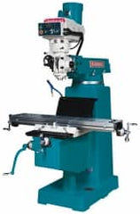 Knee Milling Machine: 5.9055 x 28.937″, 3 hp, Geared Head Control, 3 Phase 50 to 5,000 RPM, R8 Spindle Taper