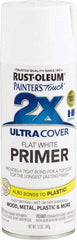 Rust-Oleum - 12 oz White Aerosol Primer - 12 Sq Ft/Gal, Direct to Metal, Quick Drying, Interior/Exterior - USA Tool & Supply