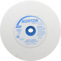 Norton - 100 Grit Aluminum Oxide Bench & Pedestal Grinding Wheel - 6" Diam x 1" Hole x 3/4" Thick, 4140 Max RPM, J Hardness, Fine Grade , Vitrified Bond - USA Tool & Supply