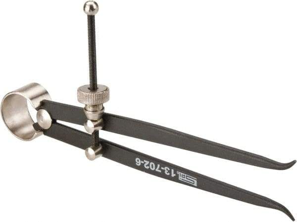 SPI - 6 Inch Leg, Spring Joint, Steel, Powder Coated, Inside Caliper - 6 Inch Max Measurement, with Quick Nut Adjustment - USA Tool & Supply