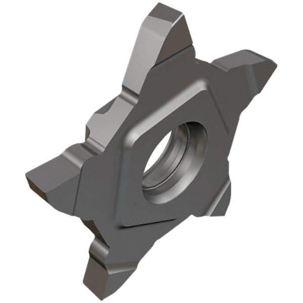 Iscar - 24N318PENTA Grade IC908, 3.18mm Cutting Width Carbide Grooving Insert - 6.5mm Max Depth of Cut, Neutral, 1.6mm Corner Radius, TiN/TiAlN Finish - USA Tool & Supply