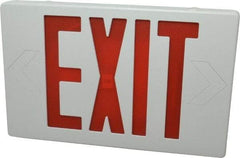 Mule - 1 Face, 2 Watt, White, Polycarbonate, LED, Illuminated Exit Sign - 120/277 VAC, No Battery Backup, Universal Mounted, 12 Inch Long x 1-1/2 Inch Wide x 7-1/2 Inch High - USA Tool & Supply