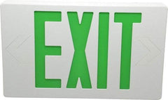 Mule - 1 Face, 5 Watt, White, Polycarbonate, LED, Illuminated Exit Sign - 120/277 VAC, Nickel Cadmium, Universal Mounted, 12 Inch Long x 1-1/2 Inch Wide x 7-1/2 Inch High - USA Tool & Supply