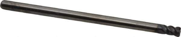 OSG - 1/8", 4 Flute, Single End, Solid Carbide, 0.015" Corner Radius End Mill - 2-1/4" OAL, 45° Helix, Right Hand Flute, 1/8" LOC, Right Hand Cut - USA Tool & Supply