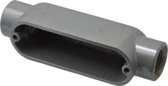 Thomas & Betts - C Body, 1/2" Trade, IMC, Rigid Aluminum Conduit Body - Oval, 4-3/8" OAL, 4.3 cc Capacity, Gray - USA Tool & Supply