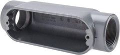 Thomas & Betts - C Body, 1-1/2" Trade, IMC, Rigid Aluminum Conduit Body - Oval, 7-7/8" OAL, 32 cc Capacity, Gray - USA Tool & Supply