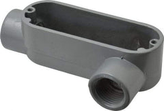 Thomas & Betts - LL Body, 1/2" Trade, IMC, Rigid Aluminum Conduit Body - Oval, 3-1/2" OAL, 4.3 cc Capacity, Gray - USA Tool & Supply