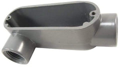 Thomas & Betts - LR Body, 1" Trade, IMC, Rigid Aluminum Conduit Body - Oval, 4-7/8" OAL, 11.8 cc Capacity, Gray - USA Tool & Supply