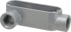 Thomas & Betts - LR Body, 1/2" Trade, IMC, Rigid Aluminum Conduit Body - Oval, 3-1/2" OAL, 4.3 cc Capacity, Gray - USA Tool & Supply