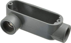 Thomas & Betts - LR Body, 3/4" Trade, IMC, Rigid Aluminum Conduit Body - Oval, 4-1/8" OAL, 7.3 cc Capacity, Gray - USA Tool & Supply