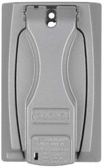 Thomas & Betts - Electrical Outlet Box Zinc Weatherproof Cover - Includes (2) Adapter Plates & Single Receptacle up to 1-9/16" - USA Tool & Supply