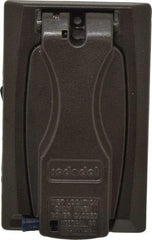 Thomas & Betts - Electrical Outlet Box Zinc Weatherproof Cover - Includes (2) Adapter Plates & Single Receptacle up to 1-9/16" - USA Tool & Supply