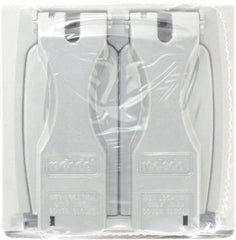 Thomas & Betts - Electrical Outlet Box Zinc Weatherproof Cover - Includes (2) Adapter Plates & Single Receptacle up to 1-9/16" - USA Tool & Supply