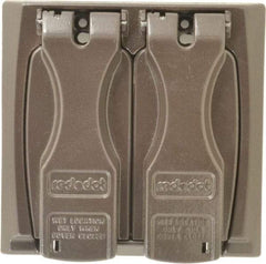 Thomas & Betts - Electrical Outlet Box Zinc Weatherproof Cover - Includes (2) Adapter Plates & Single Receptacle up to 1-9/16" - USA Tool & Supply
