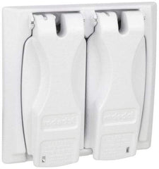 Thomas & Betts - Electrical Outlet Box Zinc Weatherproof Cover - Includes (2) Adapter Plates & Single Receptacle up to 1-9/16" - USA Tool & Supply