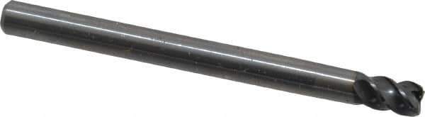 OSG - 3/16", 4 Flute, Single End, Solid Carbide, 0.02" Corner Radius End Mill - 2-1/4" OAL, 45° Helix, Right Hand Flute, 3/16" LOC, Right Hand Cut - USA Tool & Supply