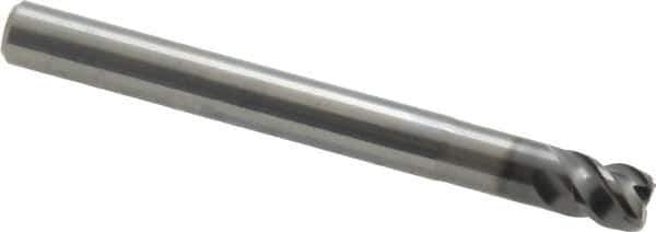 OSG - 1/4", 4 Flute, Single End, Solid Carbide, 0.03" Corner Radius End Mill - 2-1/2" OAL, 45° Helix, Right Hand Flute, 1/4" LOC, Right Hand Cut - USA Tool & Supply