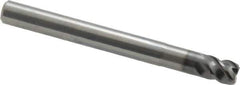 OSG - 1/4", 4 Flute, Single End, Solid Carbide, 0.03" Corner Radius End Mill - 2-1/2" OAL, 45° Helix, Right Hand Flute, 1/4" LOC, Right Hand Cut - USA Tool & Supply