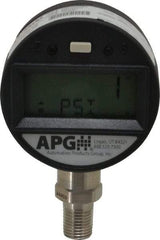 Made in USA - 2-1/2" Dial, 1/4 Thread, 0-3,000 Scale Range, Pressure Gauge - Lower Connection Mount, Accurate to 0.25% of Scale - USA Tool & Supply