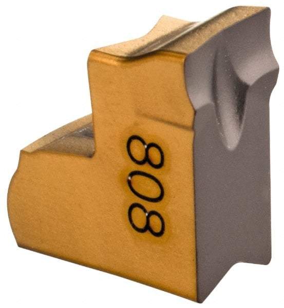Iscar - TAGR J IC808 Grade, 0.1575" Cutting Width, Carbide Cutoff Insert - 4° Right Hand Lead Angle, 0.0094" Cnr Rad, TiAlN Coated - USA Tool & Supply